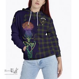Scottish MacLellan Clan Tartan Crest with Thistle and Scotland Map Tartan Plaid Hoodie Scottish Plaid Tartan Plaid - ScotsTee - scotstee.com