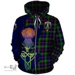Scottish Malcolm Clan Tartan Crest with Thistle and Scotland Map Tartan Plaid Hoodie Scottish Plaid Tartan Plaid - ScotsTee - scotstee.com