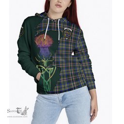 Scottish Scott Green Modern Clan Tartan Crest with Thistle and Scotland Map Tartan Plaid Hoodie Scottish Plaid Tartan Plaid - ScotsTee - scotstee.com