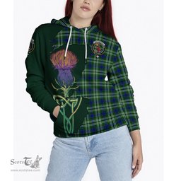 Scottish Spottiswood Clan Tartan Crest with Thistle and Scotland Map Tartan Plaid Hoodie Scottish Plaid Tartan Plaid - ScotsTee - scotstee.com