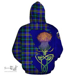 Scottish Weir Modern Clan Tartan Crest with Thistle and Scotland Map Tartan Plaid Hoodie Scottish Plaid Tartan Plaid - ScotsTee - scotstee.com