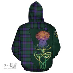 Scottish Sinclair Hunting Modern Clan Tartan Crest with Thistle and Scotland Map Tartan Plaid Hoodie Scottish Plaid Tartan Plaid - ScotsTee - scotstee.com