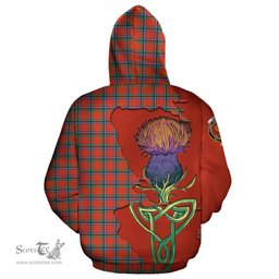 Scottish Sinclair Ancient Clan Tartan Crest with Thistle and Scotland Map Tartan Plaid Hoodie Scottish Plaid Tartan Plaid - ScotsTee - scotstee.com