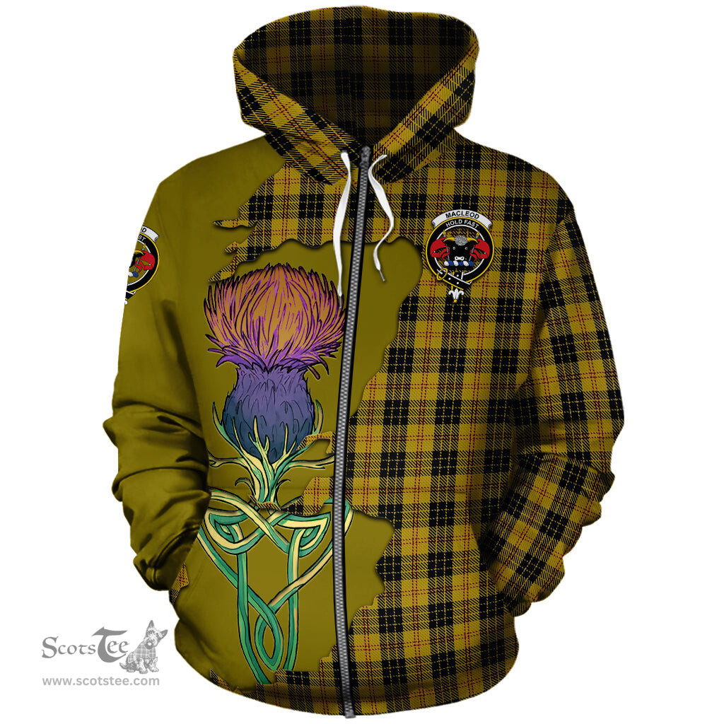 Scottish MacLeod Clan Tartan Crest with Thistle and Scotland Map Tartan Plaid Hoodie Scottish Plaid Tartan Plaid - ScotsTee - scotstee.com
