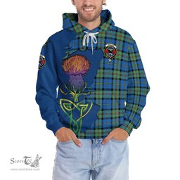 Scottish MacLeod of Harris Ancient Clan Tartan Crest with Thistle and Scotland Map Tartan Plaid Hoodie Scottish Plaid Tartan Plaid - ScotsTee - scotstee.com