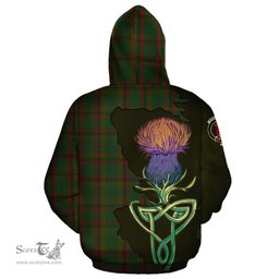 Scottish Macnaughton Hunting Clan Tartan Crest with Thistle and Scotland Map Tartan Plaid Hoodie Scottish Plaid Tartan Plaid - ScotsTee - scotstee.com