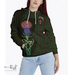Scottish Macnaughton Hunting Clan Tartan Crest with Thistle and Scotland Map Tartan Plaid Hoodie Scottish Plaid Tartan Plaid - ScotsTee - scotstee.com