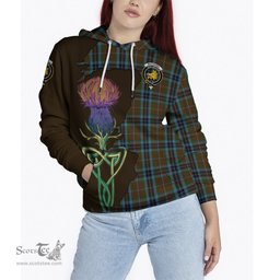 Scottish MacTavish Hunting Clan Tartan Crest with Thistle and Scotland Map Tartan Plaid Hoodie Scottish Plaid Tartan Plaid - ScotsTee - scotstee.com