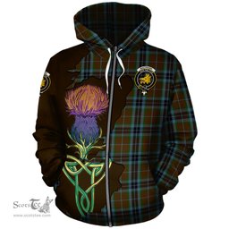 Scottish MacTavish Hunting Clan Tartan Crest with Thistle and Scotland Map Tartan Plaid Hoodie Scottish Plaid Tartan Plaid - ScotsTee - scotstee.com