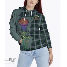 Scottish MacKenzie Dress Clan Tartan Crest with Thistle and Scotland Map Tartan Plaid Hoodie Scottish Plaid Tartan Plaid - ScotsTee - scotstee.com