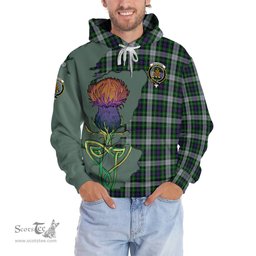 Scottish MacKenzie Dress Clan Tartan Crest with Thistle and Scotland Map Tartan Plaid Hoodie Scottish Plaid Tartan Plaid - ScotsTee - scotstee.com