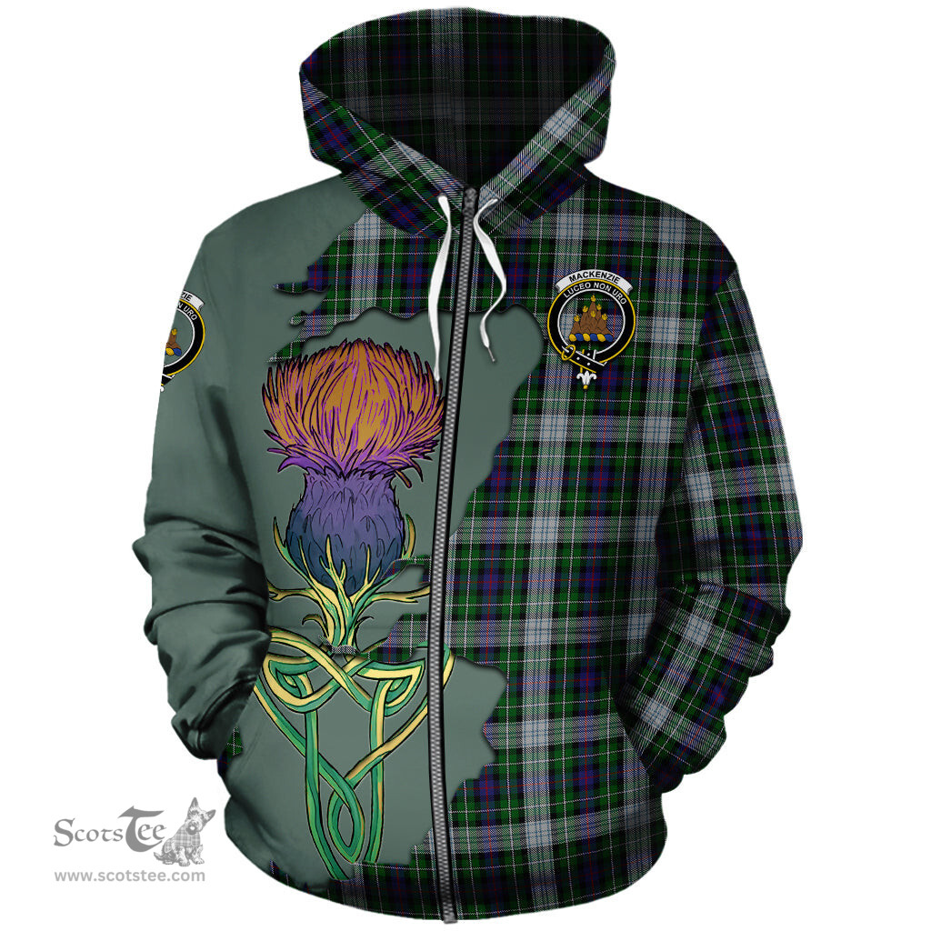 Scottish MacKenzie Dress Clan Tartan Crest with Thistle and Scotland Map Tartan Plaid Hoodie Scottish Plaid Tartan Plaid - ScotsTee - scotstee.com