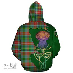Scottish Muirhead Clan Tartan Crest with Thistle and Scotland Map Tartan Plaid Hoodie Scottish Plaid Tartan Plaid - ScotsTee - scotstee.com