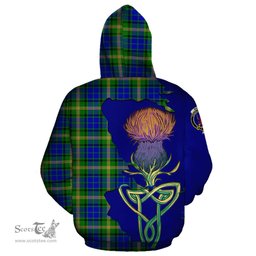 Scottish Maitland Clan Tartan Crest with Thistle and Scotland Map Tartan Plaid Hoodie Scottish Plaid Tartan Plaid - ScotsTee - scotstee.com