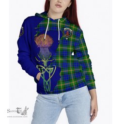 Scottish Maitland Clan Tartan Crest with Thistle and Scotland Map Tartan Plaid Hoodie Scottish Plaid Tartan Plaid - ScotsTee - scotstee.com