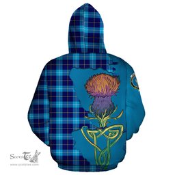 Scottish McKerrell Clan Tartan Crest with Thistle and Scotland Map Tartan Plaid Hoodie Scottish Plaid Tartan Plaid - ScotsTee - scotstee.com