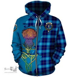 Scottish McKerrell Clan Tartan Crest with Thistle and Scotland Map Tartan Plaid Hoodie Scottish Plaid Tartan Plaid - ScotsTee - scotstee.com