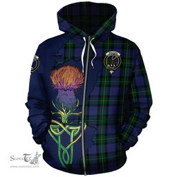 Scottish MacPhail Hunting Clan Tartan Crest with Thistle and Scotland Map Tartan Plaid Hoodie Scottish Plaid Tartan Plaid - ScotsTee - scotstee.com