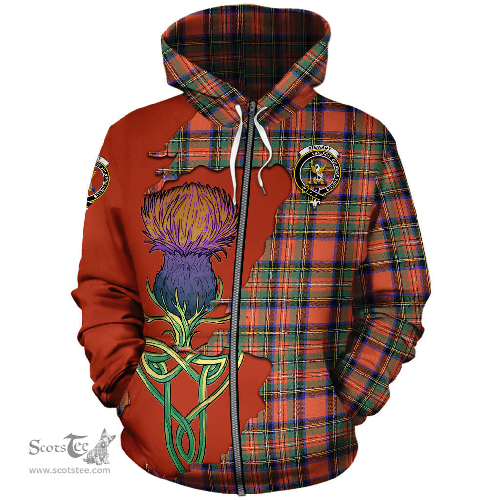 Scottish Stewart Royal Ancient Clan Tartan Crest with Thistle and Scotland Map Tartan Plaid Hoodie Scottish Plaid Tartan Plaid - ScotsTee - scotstee.com