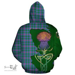 Scottish Pitcairn Hunting Clan Tartan Crest with Thistle and Scotland Map Tartan Plaid Hoodie Scottish Plaid Tartan Plaid - ScotsTee - scotstee.com