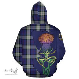Scottish Sinclair Dress Clan Tartan Crest with Thistle and Scotland Map Tartan Plaid Hoodie Scottish Plaid Tartan Plaid - ScotsTee - scotstee.com