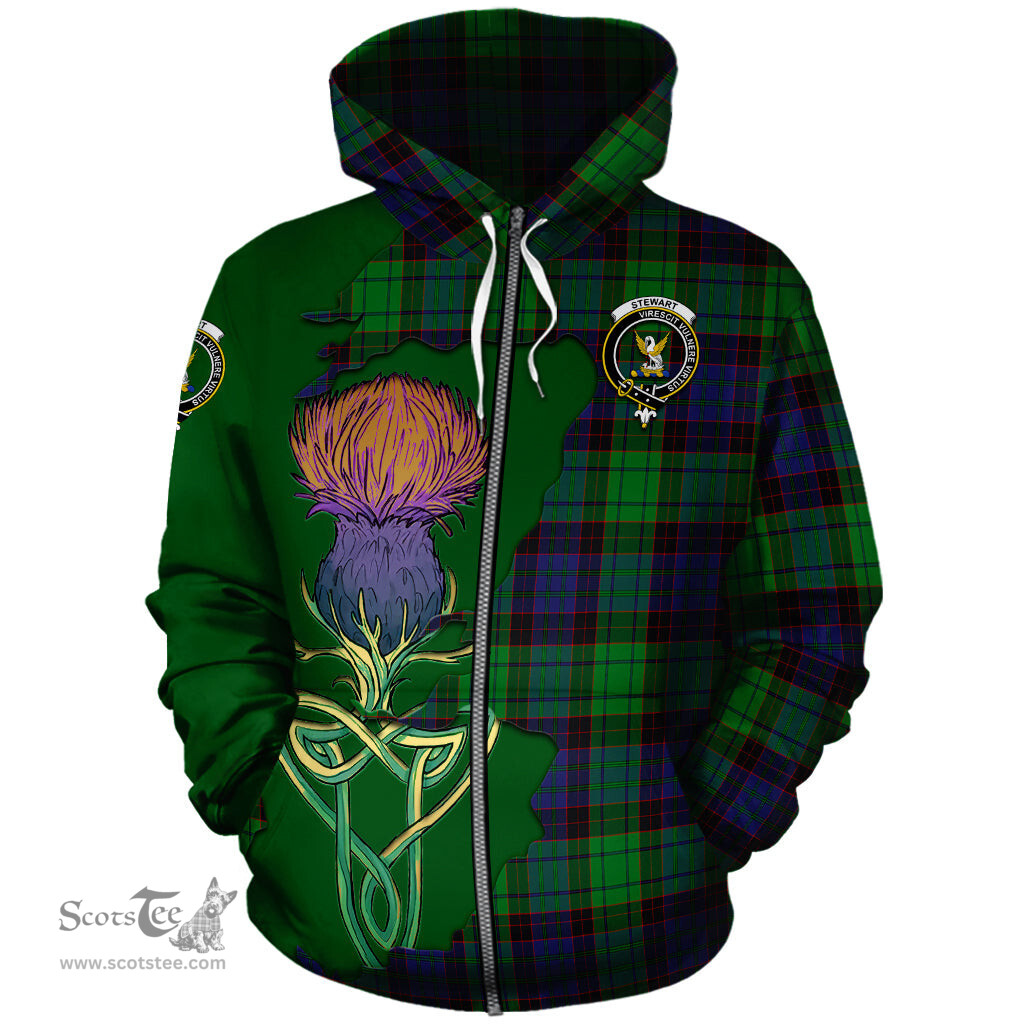 Scottish Stewart Old Modern Clan Tartan Crest with Thistle and Scotland Map Tartan Plaid Hoodie Scottish Plaid Tartan Plaid - ScotsTee - scotstee.com