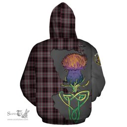 Scottish MacPherson Hunting Clan Tartan Crest with Thistle and Scotland Map Tartan Plaid Hoodie Scottish Plaid Tartan Plaid - ScotsTee - scotstee.com