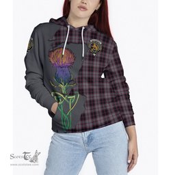 Scottish MacPherson Hunting Clan Tartan Crest with Thistle and Scotland Map Tartan Plaid Hoodie Scottish Plaid Tartan Plaid - ScotsTee - scotstee.com