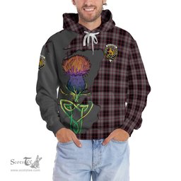 Scottish MacPherson Hunting Clan Tartan Crest with Thistle and Scotland Map Tartan Plaid Hoodie Scottish Plaid Tartan Plaid - ScotsTee - scotstee.com