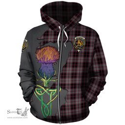 Scottish MacPherson Hunting Clan Tartan Crest with Thistle and Scotland Map Tartan Plaid Hoodie Scottish Plaid Tartan Plaid - ScotsTee - scotstee.com