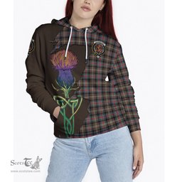 Scottish Sutherland Weathered Clan Tartan Crest with Thistle and Scotland Map Tartan Plaid Hoodie Scottish Plaid Tartan Plaid - ScotsTee - scotstee.com