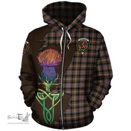 Scottish Sutherland Weathered Clan Tartan Crest with Thistle and Scotland Map Tartan Plaid Hoodie Scottish Plaid Tartan Plaid - ScotsTee - scotstee.com