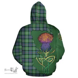 Scottish MacThomas Ancient Clan Tartan Crest with Thistle and Scotland Map Tartan Plaid Hoodie Scottish Plaid Tartan Plaid - ScotsTee - scotstee.com