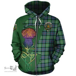 Scottish MacThomas Ancient Clan Tartan Crest with Thistle and Scotland Map Tartan Plaid Hoodie Scottish Plaid Tartan Plaid - ScotsTee - scotstee.com