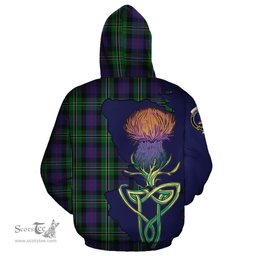 Scottish Rose Hunting Clan Tartan Crest with Thistle and Scotland Map Tartan Plaid Hoodie Scottish Plaid Tartan Plaid - ScotsTee - scotstee.com