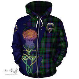 Scottish Rose Hunting Clan Tartan Crest with Thistle and Scotland Map Tartan Plaid Hoodie Scottish Plaid Tartan Plaid - ScotsTee - scotstee.com