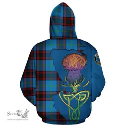 Scottish Wedderburn Clan Tartan Crest with Thistle and Scotland Map Tartan Plaid Hoodie Scottish Plaid Tartan Plaid - ScotsTee - scotstee.com