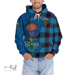 Scottish Wedderburn Clan Tartan Crest with Thistle and Scotland Map Tartan Plaid Hoodie Scottish Plaid Tartan Plaid - ScotsTee - scotstee.com