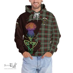 Scottish Scott Brown Ancient Clan Tartan Crest with Thistle and Scotland Map Tartan Plaid Hoodie Scottish Plaid Tartan Plaid - ScotsTee - scotstee.com