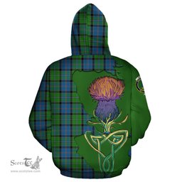 Scottish Stirling Clan Tartan Crest with Thistle and Scotland Map Tartan Plaid Hoodie Scottish Plaid Tartan Plaid - ScotsTee - scotstee.com