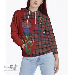 Scottish MacPherson Ancient Clan Tartan Crest with Thistle and Scotland Map Tartan Plaid Hoodie Scottish Plaid Tartan Plaid - ScotsTee - scotstee.com