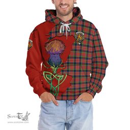 Scottish MacPherson Ancient Clan Tartan Crest with Thistle and Scotland Map Tartan Plaid Hoodie Scottish Plaid Tartan Plaid - ScotsTee - scotstee.com