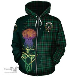 Scottish Ross Hunting Modern Clan Tartan Crest with Thistle and Scotland Map Tartan Plaid Hoodie Scottish Plaid Tartan Plaid - ScotsTee - scotstee.com