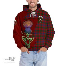 Scottish Ross Clan Tartan Crest with Thistle and Scotland Map Tartan Plaid Hoodie Scottish Plaid Tartan Plaid - ScotsTee - scotstee.com