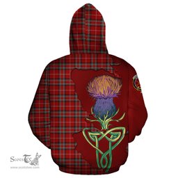Scottish Stuart of Bute Clan Tartan Crest with Thistle and Scotland Map Tartan Plaid Hoodie Scottish Plaid Tartan Plaid - ScotsTee - scotstee.com