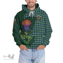 Scottish Melville Ancient Clan Tartan Crest with Thistle and Scotland Map Tartan Plaid Hoodie Scottish Plaid Tartan Plaid - ScotsTee - scotstee.com
