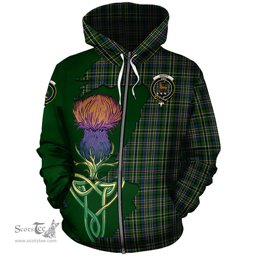 Scottish Scott Green Clan Tartan Crest with Thistle and Scotland Map Tartan Plaid Hoodie Scottish Plaid Tartan Plaid - ScotsTee - scotstee.com