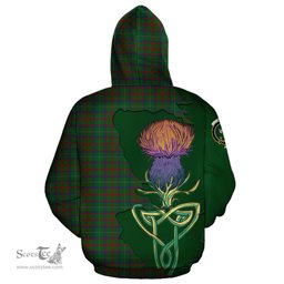 Scottish Shaw of Tordarroch Green Hunting Clan Tartan Crest with Thistle and Scotland Map Tartan Plaid Hoodie Scottish Plaid Tartan Plaid - ScotsTee - scotstee.com