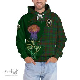 Scottish Shaw of Tordarroch Green Hunting Clan Tartan Crest with Thistle and Scotland Map Tartan Plaid Hoodie Scottish Plaid Tartan Plaid - ScotsTee - scotstee.com