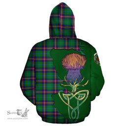 Scottish Young Modern Clan Tartan Crest with Thistle and Scotland Map Tartan Plaid Hoodie Scottish Plaid Tartan Plaid - ScotsTee - scotstee.com
